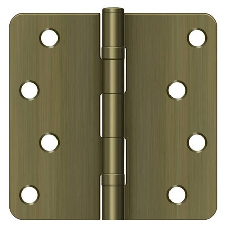 Deltana Antique Brass Radius Hinge, Holes per Leaf: 4 S44R4BB5