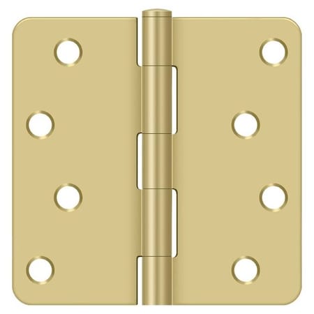 Deltana Satin Brass Radius Hinge, Holes per Leaf: 4 S44R4BK3/4