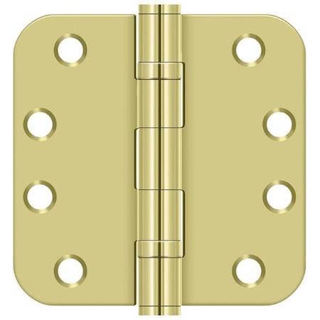 Deltana Bright Brass Radius Hinge, Holes per Leaf: 4 S44R5HDB3
