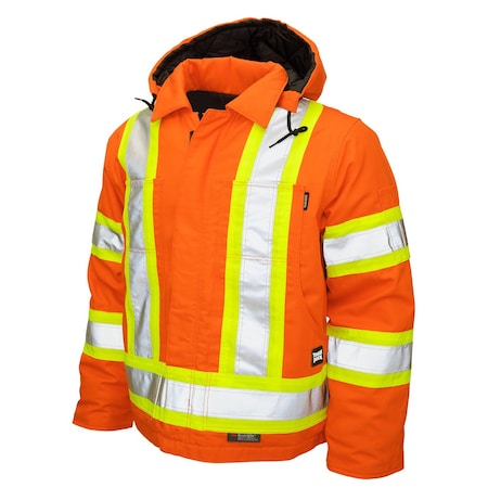 Tough Duck Hi-Vis Safety Jacket, 100% Cotton 10 oz Duck, Class 1 Type O, Orange, XL S45711