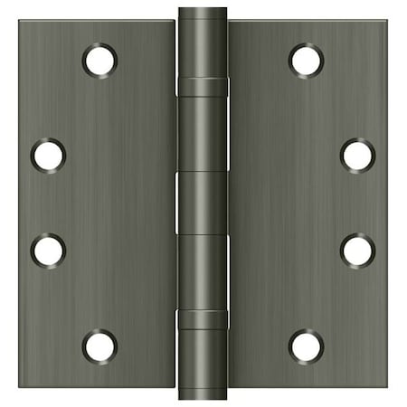 Deltana Antique Nickel Square Hinge, Holes per Leaf: 4 S45BBU15A