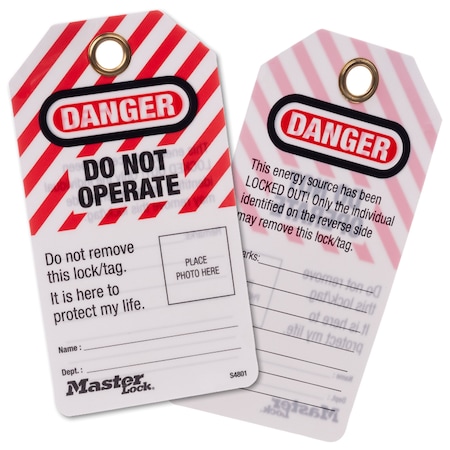 MASTER LOCK Photo ID Safety Tags, Danger Do Not Operate, English, 12 Per Pack S4801