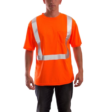 Tingley High Visibility T-Shirt, 2, R, Polyester, Orange, M S75029