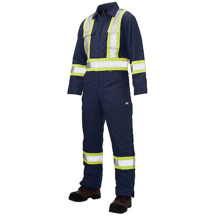 Tough Duck Insulated Duck Safety Coverall, Navy, L S78711