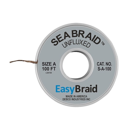 Easybraid DESOLDERING BRAID, SEA BRAID, .025" X 10 S-A-100