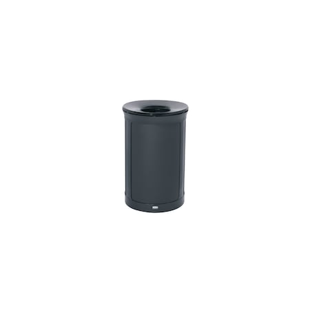 Rubbermaid Commercial Enhance(TM) 23 gal Round Indoor Metal Can, Black, None, Metal, 20 9/16 in 2172850