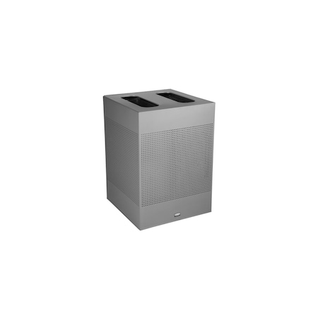 Rubbermaid Commercial Silhouettes 34 gal Square Indoor Metal Can, Silver, None, Steel, 21 13/16 in 2182675