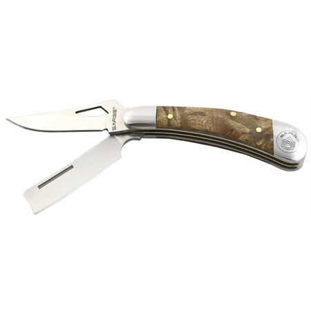 Sarge Bladed Folding Knife W/ Burl Wood Handle, 3" 2 SARSK-403