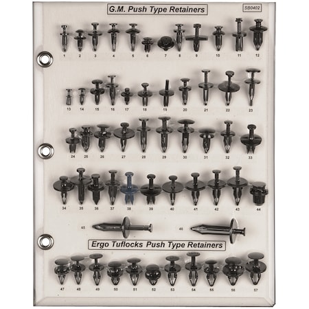 Disco Screw/Push Ret Sample Board GM Car/Truck SB0402