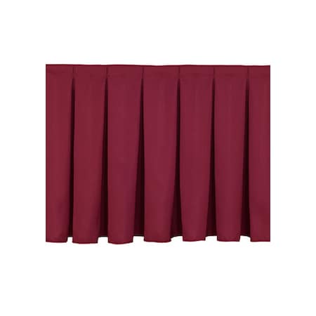 National Public Seating Stage Box Pleat Skirting, 16"H x 96"L, Burgundy SB16-96-08