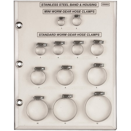 Disco Hose Clamp Sample Board No 4, 6 Mini No 6- No 36 Stndrd SB0802