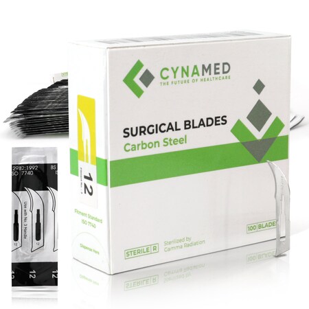 Cynamed Lab Scalpel Blades, Size 12, Box of 100 CYZR-0004