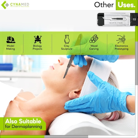 Cynamed Lab Scalpel Blades, Size 15, Box of 100 CYZR-0007