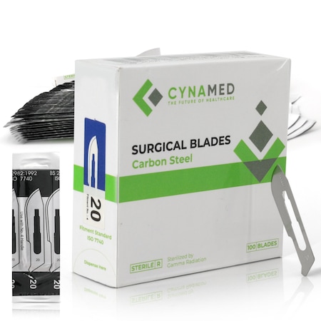 Cynamed Lab Scalpel Blades, Size 20, Box of 100 CYZR-0010