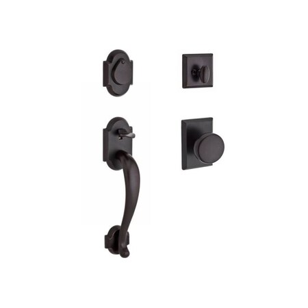 Baldwin Single Cylinder Adirondack Handleset, Rustic Knob, Dark Bronze SC.ADIXRUS.RSR.481