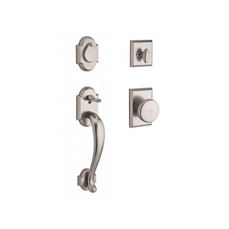 Baldwin Single Cylinder Adirondack Handleset, Rustic Knob, White Bronze SC.ADIXRUS.RSR.492