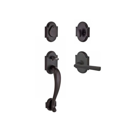 Baldwin Single Cylinder Adirondack Handleset, RH Taper Lever, Dark Bronze SCADIXTAPRAR481