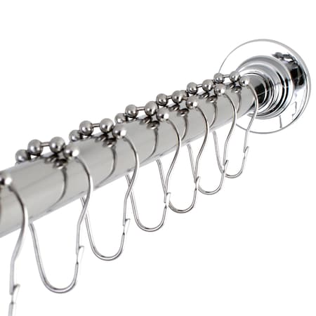 Kingston Brass SCC3111 Adjustable Shower Curtain Rod with Ring Combo SCC3111