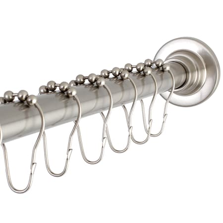 Kingston Brass SCC3118 Adjustable Shower Curtain Rod with Ring Combo SCC3118