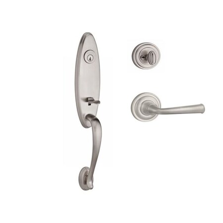 Baldwin Single Cylinder Chesapeake Handleset LH Federal Lever, Satin Nickel SC.CHEXFED.L.TRR.150