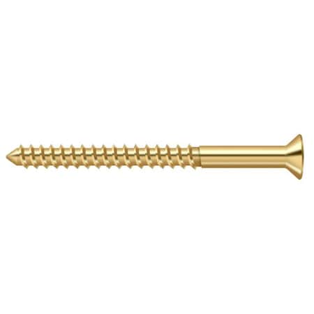 Deltana 2-1/2 in, Wood Screw, Plain Brass SCWB1025CR003