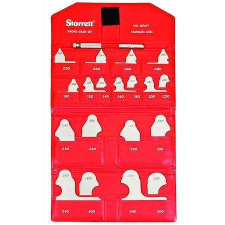 Starrett Radius Gage W/Holder SD167GHZ