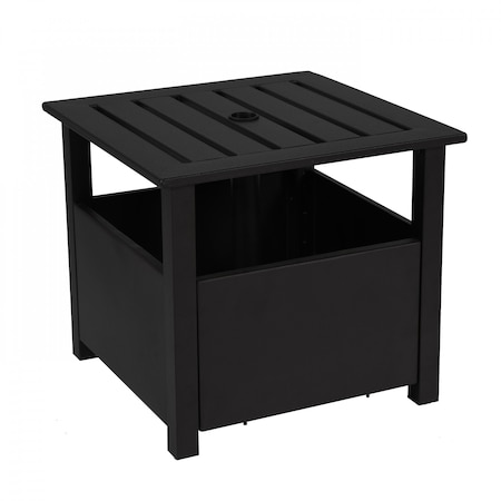California Umbrella Patio Umbrella Side Table Base, Black Alu 194061037379