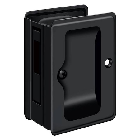 Deltana Hd Pocket Lock, Adj, 3-1/4" X 2 1/4" Sliding Door Receiver Black SDAR325U19