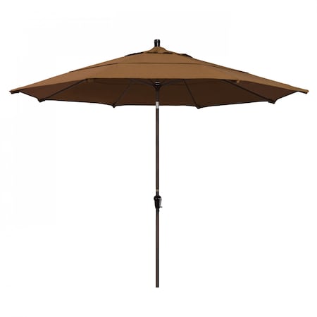 California Umbrella Patio Umbrella, Octagon, 110.5" H, Sunbrella Fabric, Teak 194061037706