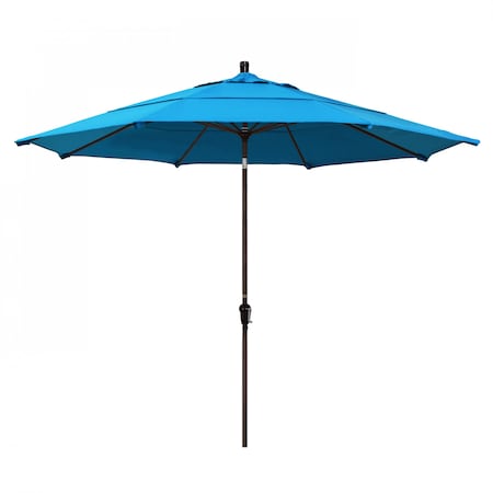 California Umbrella Patio Umbrella, Octagon, 110.5" H, Sunbrella Fabric, Canvas Cyan 194061037782