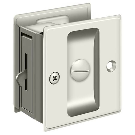 DELTANA Pocket Lock, 2-1/2" X 2-3/4" Privacy Bright Nickel SDL25U14