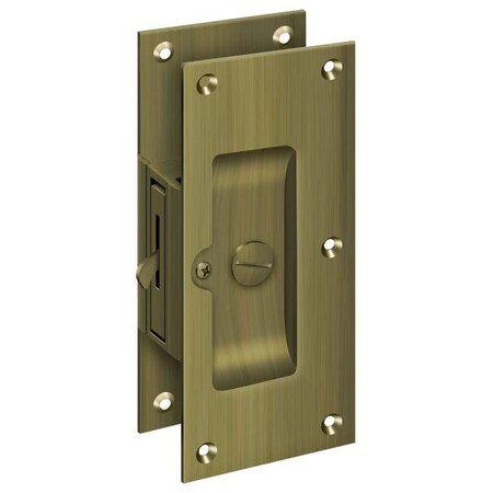 Deltana Decorative Pocket Lock 6", Privacy Antique Brass SDL60U5