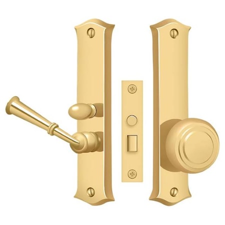 Deltana Storm Door Latch, Classic, Mortise Lock Lifetime Brass SDL688CR003