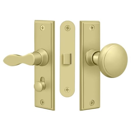 Deltana Storm Door Latch, Square, Mortise Lock Bright Brass SDML334U3