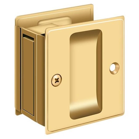 Deltana Pocket Lock, 2-1/2" X 2-3/4" Passage Lifetime Brass SDP25CR003