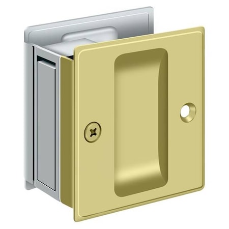 Deltana Pocket Lock, 2-1/2" X 2-3/4" Passage Bright Brass By Bright Chrome SDP25U3/26
