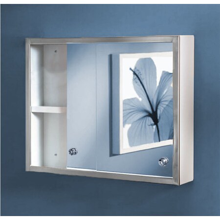 Ketcham 24" x 20" Surface Mounted Polished Edge Sliding Door Medicine Cabinet SD-2420