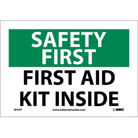 Nmc Safety First Aid Kit Inside Sign, SF47P SF47P