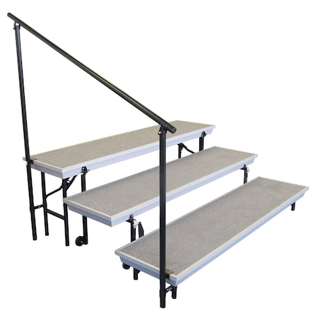 National Public Seating Side Guardrail for 3- level TransPort Riser SGRTP3
