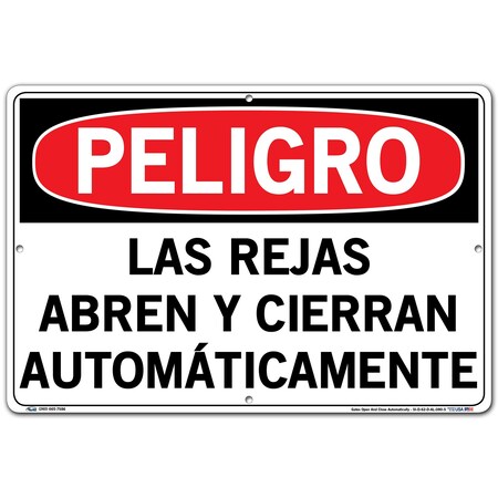 VESTIL Aluminum Sign, 12-1/2" Height, 18-1/2" Width, Aluminum, Rectangle, Spanish SI-D-62-D-AL-080-S