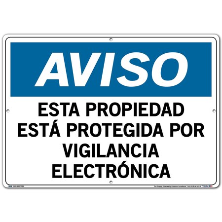 Vestil Aluminum Sign, 14-1/2" Height, 20-1/2" Width, Aluminum, Rectangle, Spanish SI-N-35-E-AL-063-S