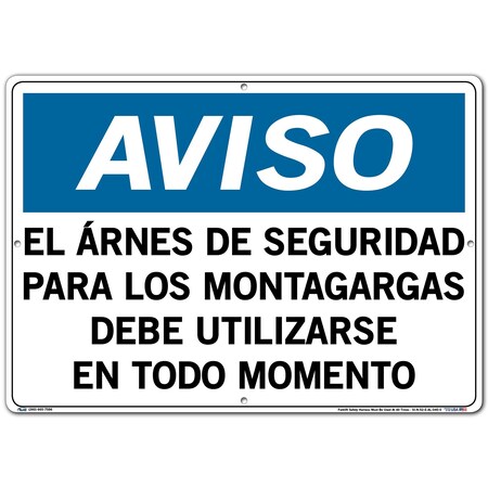 VESTIL Aluminum Sign, 14-1/2" Height, 20-1/2" Width, Aluminum, Rectangle, Spanish SI-N-52-E-AL-040-S