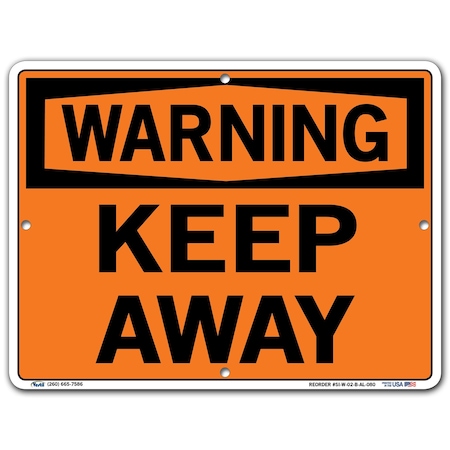 Vestil Aluminum Sign, 9-1/2" Height, 12-1/2" Width, Aluminum, Rectangle, English SI-W-02-B-AL-080