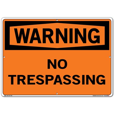 Vestil Aluminum Composite Sign, 14-1/2" Height, 20-1/2" Width, Aluminum Composite, Rectangle, English SI-W-03-E-AC-130