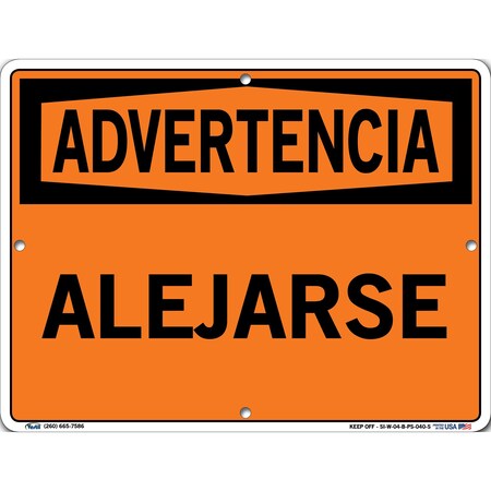 Vestil Polystyrene Sign, 9-1/2" Height, 12-1/2" Width, Polystyrene, Rectangle, Spanish SI-W-04-B-PS-040-S