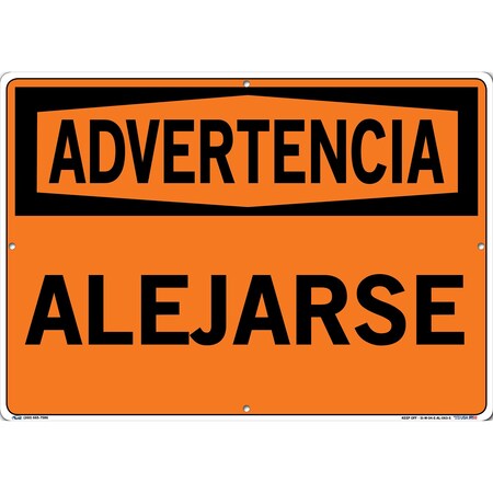 Vestil Aluminum Sign, 14-1/2" Height, 20-1/2" Width, Aluminum, Rectangle, Spanish SI-W-04-E-AL-063-S