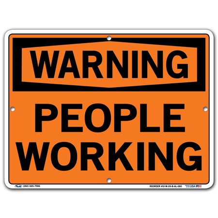 Vestil Sign-Warning-09 12.5X9.5 Aluminum .080, SI-W-09-B-AL-080 SI-W-09-B-AL-080