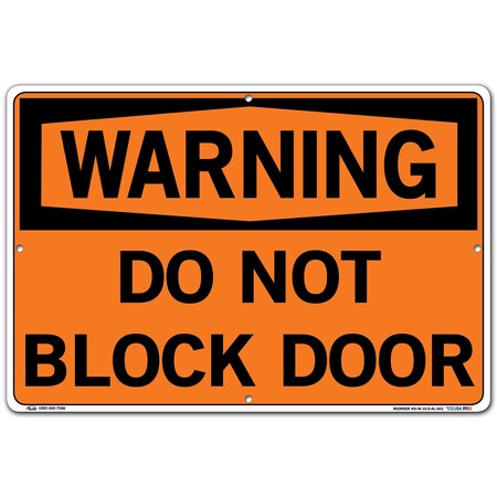 Vestil Aluminum Sign, 12-1/2" Height, 18-1/2" Width, Aluminum, Rectangle, English SI-W-10-D-AL-063