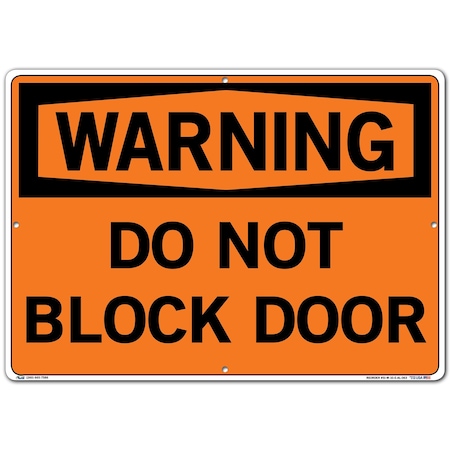 Vestil Aluminum Sign, 14-1/2" Height, 20-1/2" Width, Aluminum, Rectangle, English SI-W-10-E-AL-063