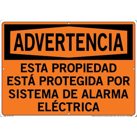 VESTIL Aluminum Sign, 14-1/2" Height, 20-1/2" Width, Aluminum, Rectangle, Spanish SI-W-12-E-AL-040-S